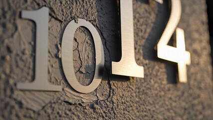 Close Up Pan of Address Numbers on a Building Exterior Wall