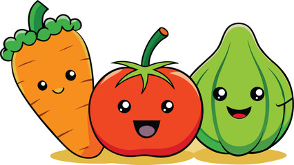 funny cartoon vegetables
