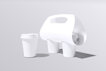 Cups Holder Packaging Mockup Blank