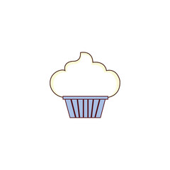 Cute cupcake with icing vector illustration