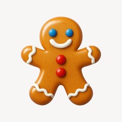 Obraz premium Smiling gingerbread man illustration.