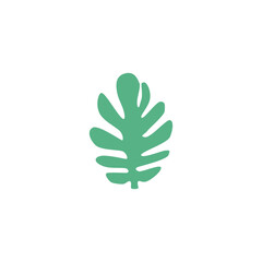 Green leaf and Christmas tree vector icon illustration
