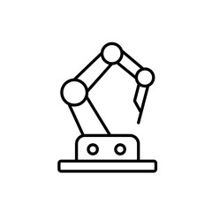 Fototapeta premium A vector icon of a robotic arm, representing remote or robotic surgery, created in line style with editable stroke