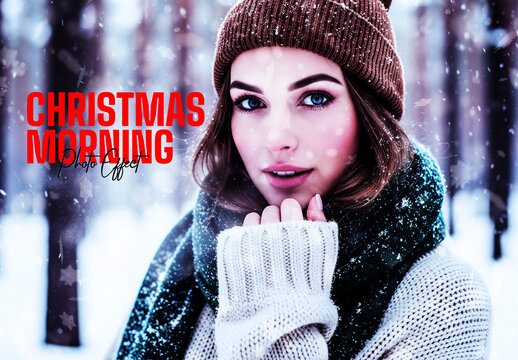 Christmas Morning Winter Snow Photo Effect