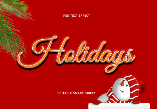 Bright Holiday Glitter Script Text Effect PSD