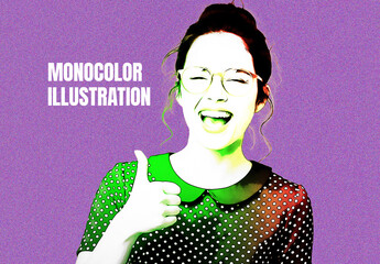 Vibrant Pop Art Monocolor Illustration Photo Effect