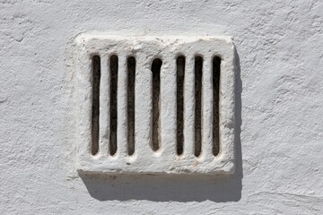 Wall Vent Cover with Slits on White Textured Background