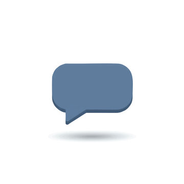 Simple online chat bubble vector icon in a flat 2D minimalistic style, isolated on a pure white background, symbolizing instant messaging and digital communication.