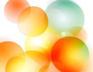Abstract graphic of overlapping translucent, colorful spheres