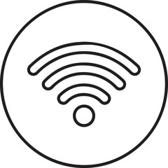 Simple outline of a wifi symbol inside a circle