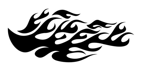 Racing flames emblem, bright burn flame. isolated on white background