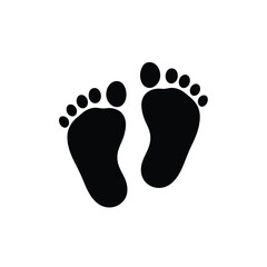 Black baby footprints on white background child