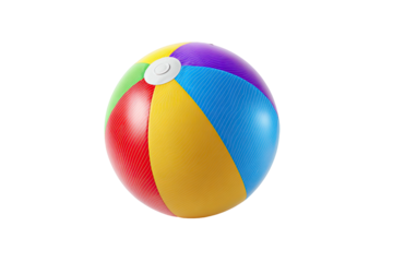 Colorful beach ball with panels on a black background