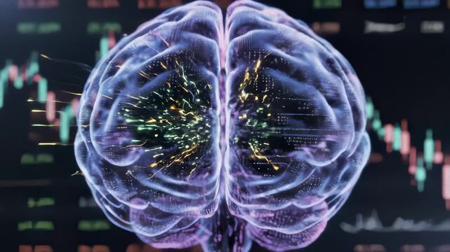 Ai Brain Exploding With Data Information on Financial Charts