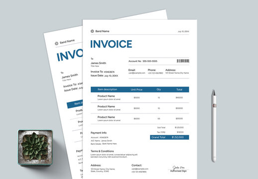 Minimalist Business Invoice Template Design