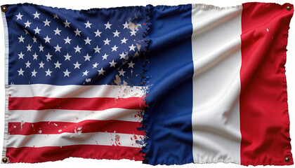 Cultural exchange celebration usa and france flag art display creative environment artistic perspective symbolism of unity