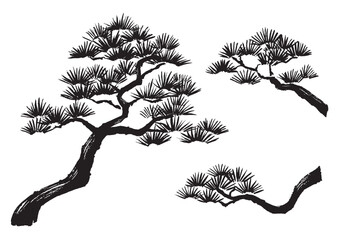 松の木水墨画筆画