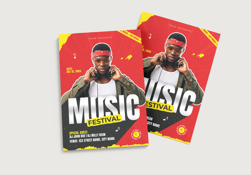 Urban Music Festival Flyer Template for DJ and Live Concert Event