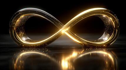 A broken ring forming an infinity symbol, representing unending bonds, eternal connection, resilience, and continuity. A symbolic and artistic visual for love, commitment, or abstract concepts.