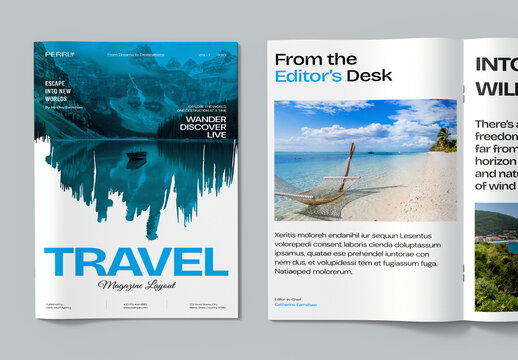 Modern Travel Magazine Layout Template