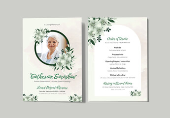 Funeral Memorial Order of Service Program Template