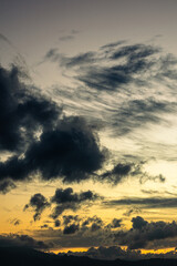 Scenic View of Dark Clouds at Sunset