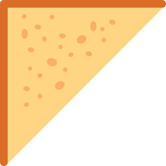 A Toasted Cheese Sandwich Corner Piece with a Transparent Background and Orange Border