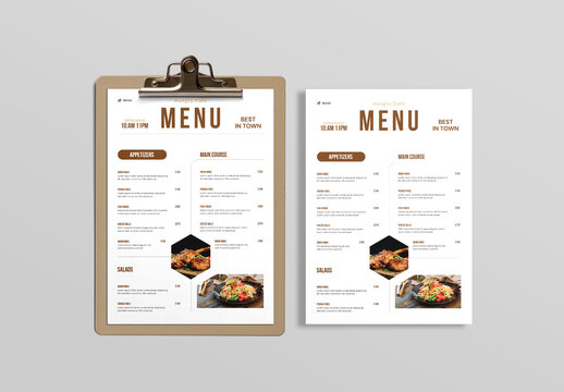 Modern Cafe Restaurant Food Menu Template Design