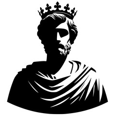 Silhouette portrait of king vector design