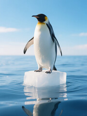 Fototapeta premium Penguin Reflections on Calm Sea