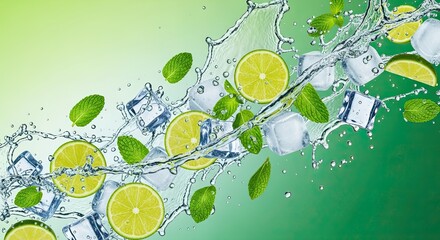 Refreshing Lime Mint Ice Splash Summer Drink