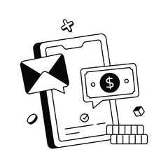 Showing Banking Message Alert And Notification Vector Icon
