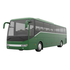 Sophisticated emerald green coach bus showcasing elegant design and transportation aesthetics,
