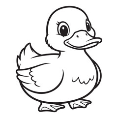 Funny duck cartoon vector