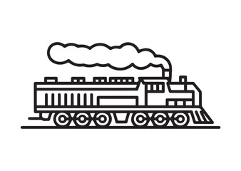 Naklejka premium Locomotive Line art vector