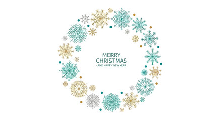 Festive Snowflake Wreath A Merry Christmas Celebration with Elegant Winter Designs and Holiday Cheer