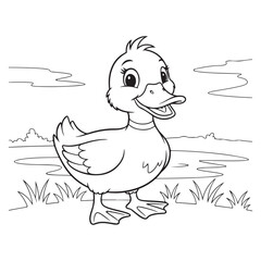 Funny duck cartoon vector