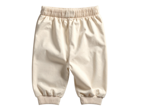 Soft Cotton Baby Pants with Elastic Waistband Isolated on Transparent Background PNG  