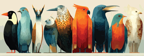  Tropical Bird Species Collection. © creative