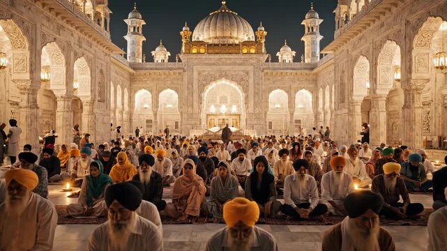 Guru Gobind Singh Jayanti 2025 Photorealistic prompts pack of vibrant rituals, community events, and spiritual gatherings in sacred spaces