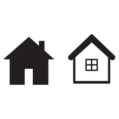 Fototapeta premium Two Simple House Icons Representing Home Ownership and Real Estate Minimalist Design