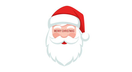Festive Santa Claus Head with 'Merry Christmas' Greeting, Perfect for Holiday Decorations and Designs