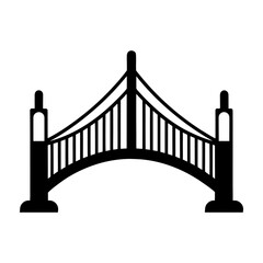 City Skyline Bridge Icon – Minimal Silhouette Art.