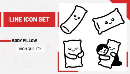 Qulityful Body pillow line icon set