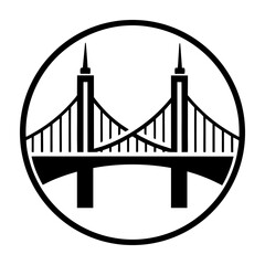Modern Bridge Symbol – City Engineering Icon Isolated.