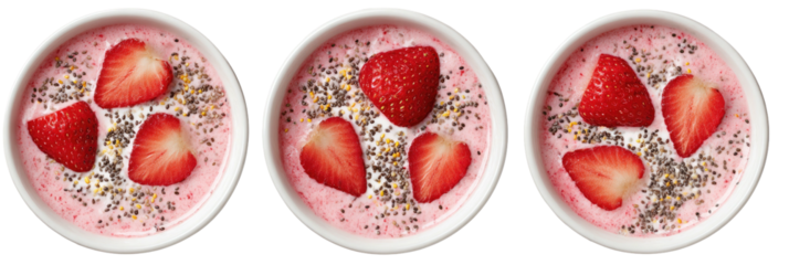 Three strawberry bowls