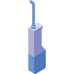 Isometric Dental Water Flosser Device Blue And Purple For Oral Hygiene And Teeth Cleaning