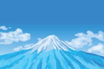 雪を被った富士山の背景　eps
