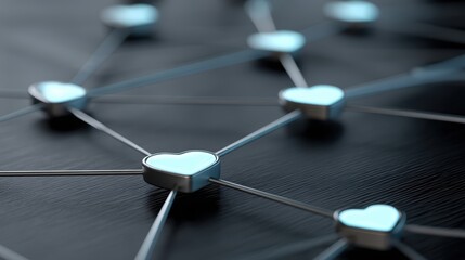 Close up of clock with blue hearts detailed view of timepiece featuring multiple blue heart shapes symbolizing love and time