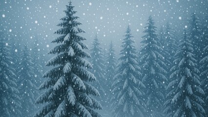 Obraz premium Serene snowy forest landscape wallpaper for desktop
